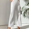 Solid Button Front Pants