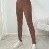 Women Solid Color High Waist Thermal Lined Casual Leggings, Versatile For Autumn/Winter