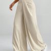 Women Ruched Simple Loose Wide Leg Solid Pants