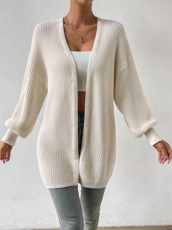Women Casual Minimalist Style Knitted Cardigan, Fashion Knitwear For Autumn & Winter