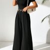 Short Sleeve Wide Leg Jumpsuit For Women, Casual And Loose-Fitting, Summer