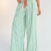 Casual Woven Striped Mid-Rise Loose Wide-Leg Women's Trousers