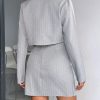 Women's  Suit Lapel Single Breasted Short Blazer And Skirt