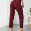 Solid Color High Waisted Long Trousers