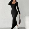 Women's Round Neck Black Dress