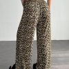 Leopard Print Knit Straight Leg Lounge Pants