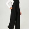 Solid Wide Leg Overall Jumpsuit Without Tee