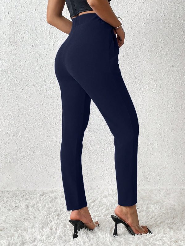 Solid Color Tapered Spring Women Pants