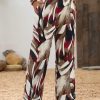Casual Plant Print Straight-Leg Pants