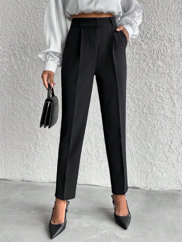 Women's Solid Slant Pocket Suit Pants