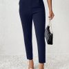 Solid Color Tapered Spring Women Pants