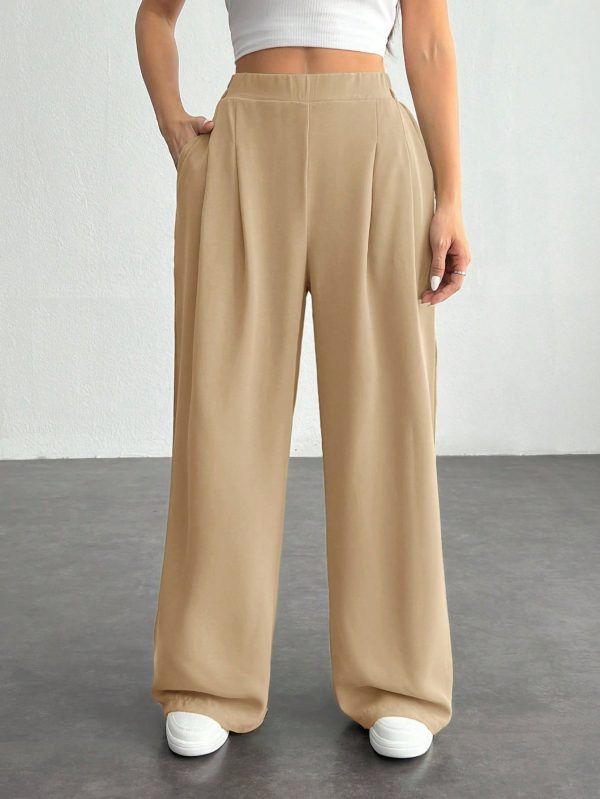 Women's Solid Color Simple Daily Basic Palazzo Pants