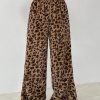 Women's New Leopard Print Plush Trousers Suitable For Autumn And Winter