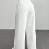 Women Casual Letter Printed Elastic Waist Loose Wide Leg Pants