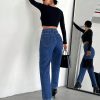 Split Hem Straight Leg Jeans