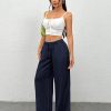 Women's Solid Color Simple Daily Woven Wide Leg Pants