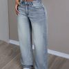 Women Fashionable Minimalist Loose Fit Casual Daily Denim Jeans