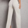 Solid Split Hem Suit Pants