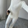 Women's Ribbed 2 Piece Knitted Set, Casual Loose Fit Pullover Sweater, Autumn Winter