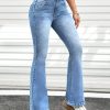 Slant Pocket Flare Leg Jeans