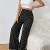 Women's Daily Casual Ruffled Edge All-Over Polka Dot Print Pants