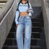 Women's Pocket Loose Fit Casual Wide Leg Jeans