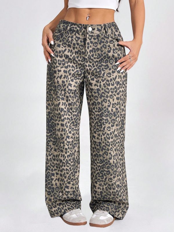 Women's Leopard Print Simple Daily Wear Long Pants
