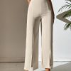 Split Hem Straight Leg Dress Pants