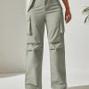 Solid Flap Pocket Cargo Pants