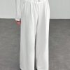 Women Casual Letter Printed Elastic Waist Loose Wide Leg Pants