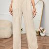 High Waisted Solid Tailored Pants