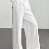 Women Casual Letter Printed Elastic Waist Loose Wide Leg Pants