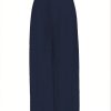 Women Casual Solid Color Slant Pocket Loose Wide Leg Pants, Autumn