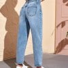 Solid Mom Fit Jeans