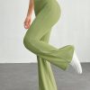 Simple Solid Color Wrap High Waist Flared Pants