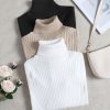 3pcs Turtle Neck Ribbed Knit Sweater