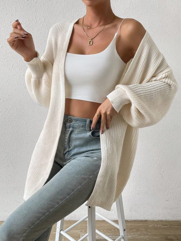 Women Casual Minimalist Style Knitted Cardigan, Fashion Knitwear For Autumn & Winter