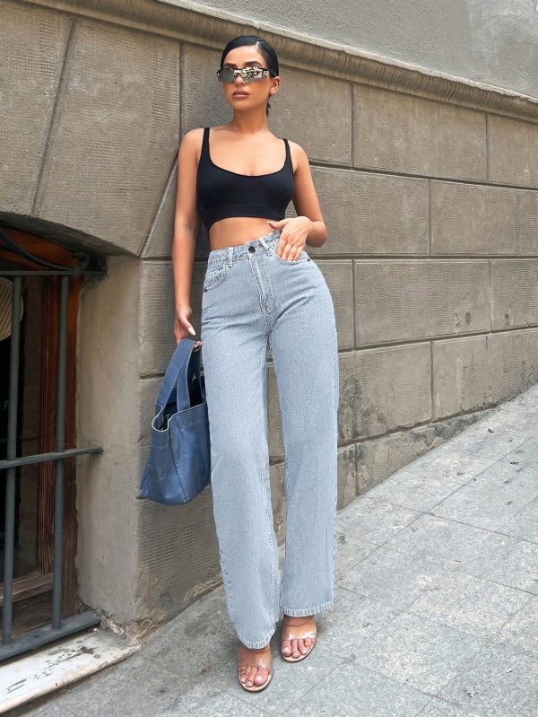 Casual Zip Fly Straight-Leg Jeans