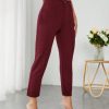 Solid Color High Waisted Long Trousers