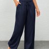 Women's Solid Color Simple Daily Woven Wide Leg Pants