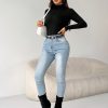 3pcs Turtle Neck Ribbed Knit Sweater