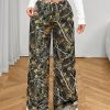 Women's Fashionable Camouflage Print Wide Leg Pants