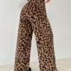 Women's New Leopard Print Plush Trousers Suitable For Autumn And Winter