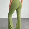 Simple Solid Color Wrap High Waist Flared Pants