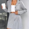 Women's  Suit Lapel Single Breasted Short Blazer And Skirt
