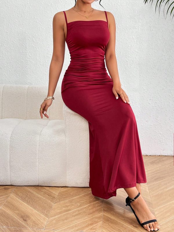 Women's Solid Color Mermaid Style Cami Dress