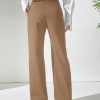 Women Solid Color Woven Casual Straight-Leg Pants