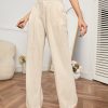 High Waisted Solid Tailored Pants