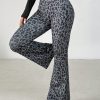 Women's Leopard Print Slim Flared Pants