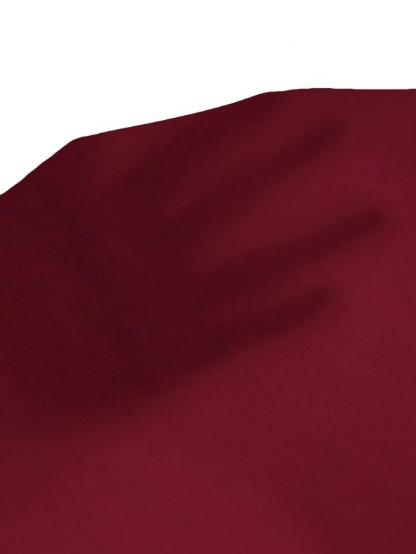 Women's Woven Solid Color Ruffle Hem Long Sleeve Blouse